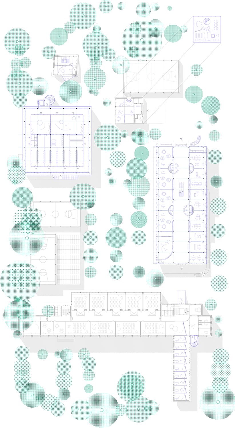 Oasis transforms a school campus within a public park, extending learning into the landscape (Renens, 2022-ongoing)