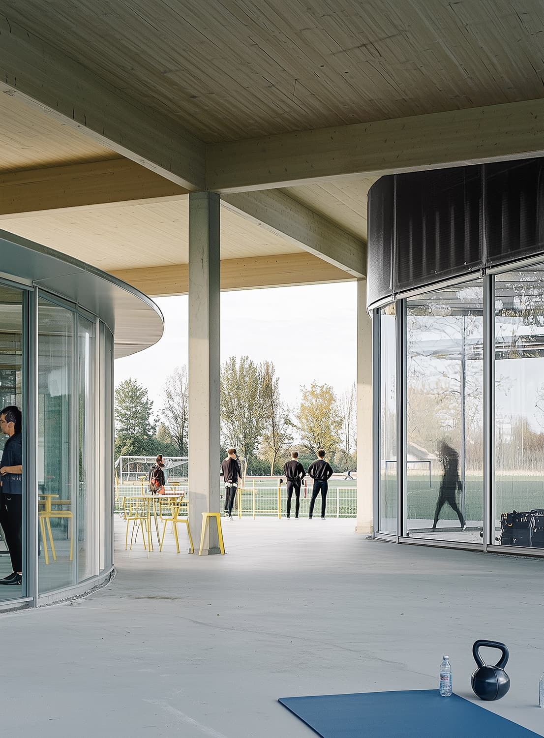 Sportparkareal brings together a multifonctional sports building, public swimming pool and sports fields through a continuous park (Rotkreuz, 2025-ongoing)
